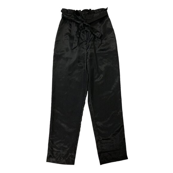 Lulus Women’s Pants Small Black Straight Leg Built In Belt Workwear - Picture 1 of 8